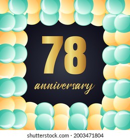 78 year anniversary celebration, vector design for celebrations, invitation cards and greeting cards