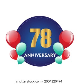 78 year anniversary celebration, vector design for celebrations, invitation cards and greeting cards