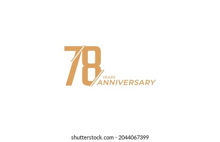 78 Year Anniversary Celebration Vector. Happy Anniversary Greeting Celebrates Template Design Illustration