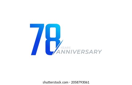 78 Year Anniversary Celebration Vector. Happy Anniversary Greeting Celebrates Template Design Illustration