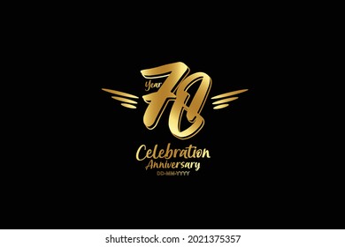 78 year anniversary gold colors on black background  with triple small stripes on left and right- vector 