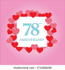 78 year anniversary, vector design with love for celebrations, invitation cards and greeting cards