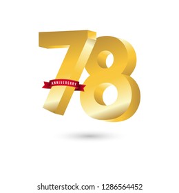 78 Year Anniversary Vector Template Design Illustration