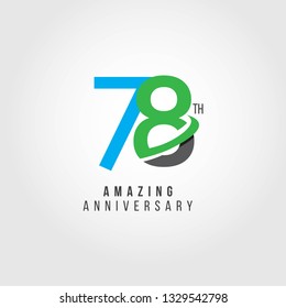 78 Year Anniversary Vector Template Design Illustration