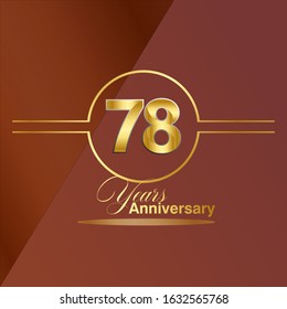 78 Year Anniversary Vector Template Design Illustration