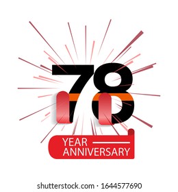 78 Year Anniversary Vector Template Design Illustration
