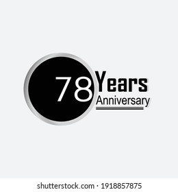 Diseño de plantilla vectorial de 78 años Ilustración Fondo de color blanco círculo posterior
