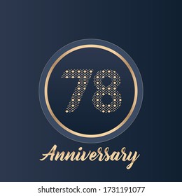 78 years anniversary celebration logo vector template design