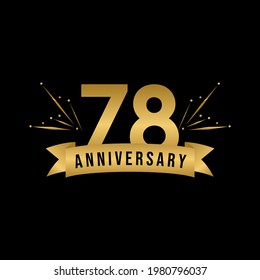 78 years anniversary celebration template for social media post, flyer, banner, poster, greeting cards, or print. Vector Eps10