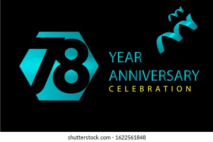 78 Years Anniversary Celebration Vector Template Design Illustration