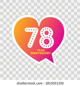 78 Years Anniversary Celebration Vector Template Design Illustration