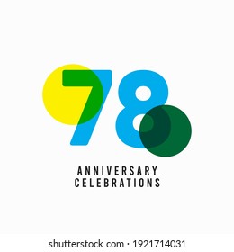 Ilustración de diseño de plantillas vectoriales de celebración de 78 años