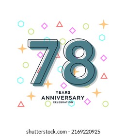 78 Years Anniversary Celebration Vector Template Design Illustration