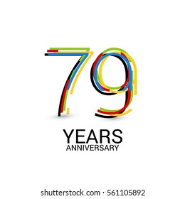 78 Years Anniversary Colorful Logo Celebration Isolated on White Background