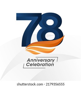 78 years anniversary design template. vector template illustration