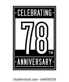 78 years anniversary design template. Vector and illustration.