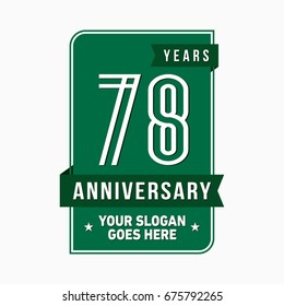 78 years anniversary design template. Vector and illustration.