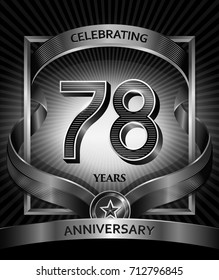 78 years anniversary design template for invitation, advertising, banner, vector design