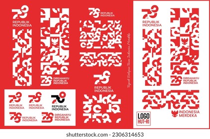 78 years,  Anniversary Independence Day of the Republic of Indonesia. Dirgahayu Indonesia, Indonesia Merdeka. (English translation: Indonesian independence). Illustration Logo, Banner Template Design