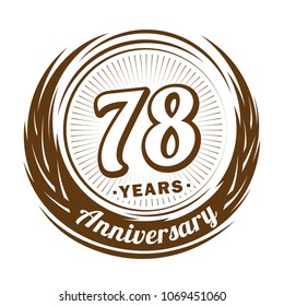 78 years anniversary. Anniversary logo design. 78 years logo.