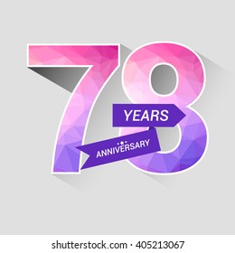78 Years Anniversary with Low Poly Design