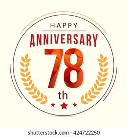 78 Years Anniversary with Low Poly Design and Laurel Ornaments