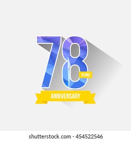 78 Years Anniversary with Low Poly Design