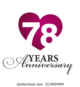 78 years anniversary white background