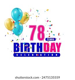 78 años cumpleaños 3d Plantilla de Vector ilustración de diseño