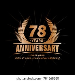 78 years design template. Anniversary vector and illustration template.