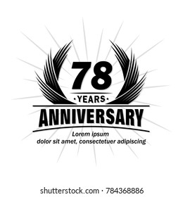 78 years design template. Anniversary vector and illustration template.