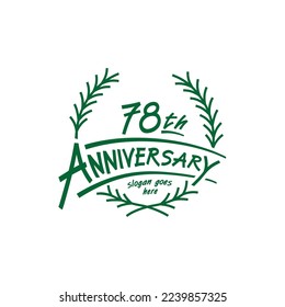 78 years design template. Vector and illustration. 78th years logo.