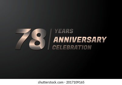 78 years gold anniversary celebration logotype, anniversary banner vector, isolated on black background