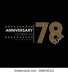 78 years old celebrating logo. happy anniversary 78th. Greetings celebrates.