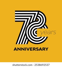 78 years retro anniversary vector template template design illustration