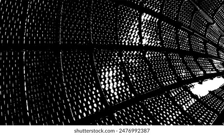 7-80.Black and white texture background of round bamboo basket