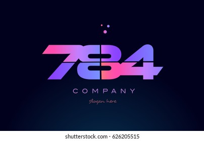 784 pink blue purple number digit numeral dots creative company logo vector icon design template svg