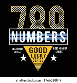 789 numbers good lucky,design typography vector illustration for print