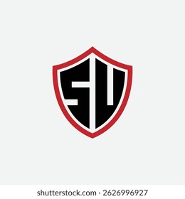 789 shield logo shape letter alphabet educational learning S U