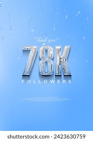 78k thank you followers with bright blue numbers and with a cool theme.