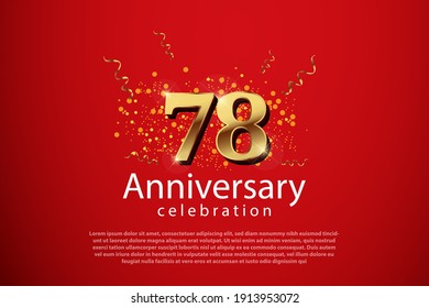 78th anniversary background with 3D number illustration