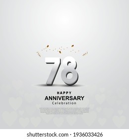 78th anniversary background with 3D number illustration