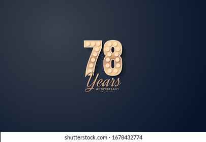78th anniversary background with black background illustrations and gold figures.