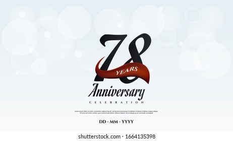 78th anniversary background with illustrations of numbers in a circle with writing on the ribbon