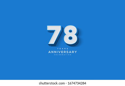 78th  anniversary background with illustrations of white numbers along with the writing below.