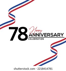 78th Anniversary celebration background.  background with bent ribbon vector design