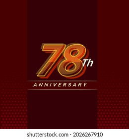 78th anniversary celebration logotype colorful design isolated with elegant background and modern design.
