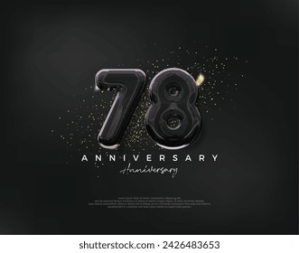 78th anniversary celebration, vector design with luxury black balloons illustration. Premium vector background for greeting and celebration.