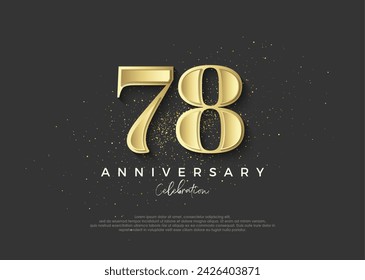 78th anniversary golden. Premium vector design to celebrate birthday. Premium vector background for greeting and celebration.
