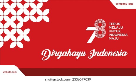 78th anniversary of Indonesia independence day red batik banner. Dirgahayu 78 tahun Indonesia background. 17 Agustus 2023 